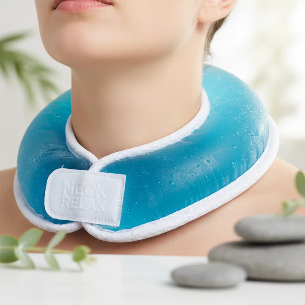 neck relax gel pack with mannequin right