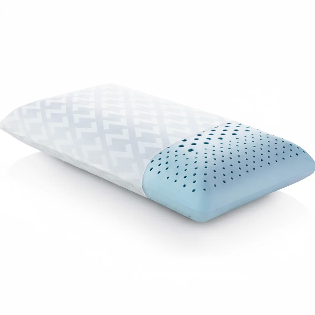 memory foam pillow exposed